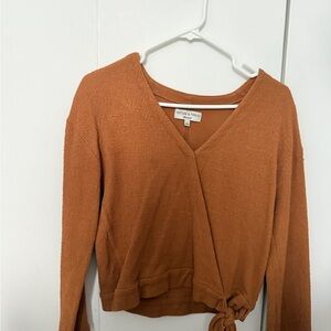 Madewell Textured Rust Wrap Top